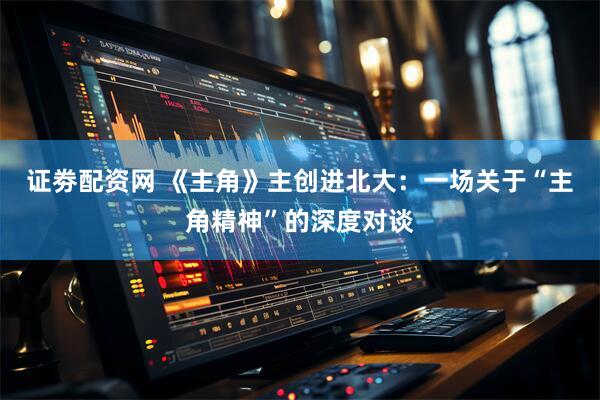 证劵配资网 《主角》主创进北大：一场关于“主角精神”的深度对谈