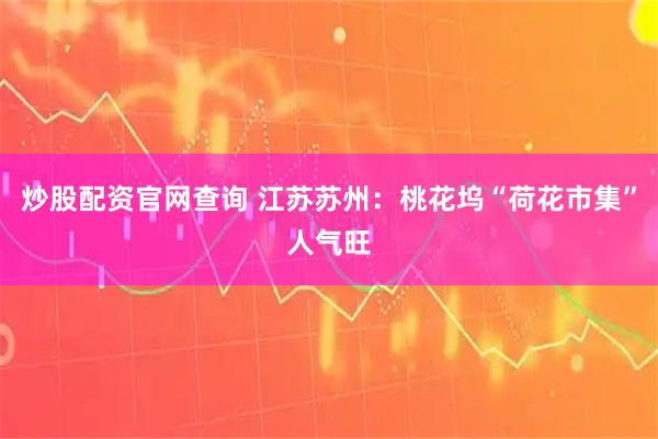 炒股配资官网查询 江苏苏州：桃花坞“荷花市集”人气旺